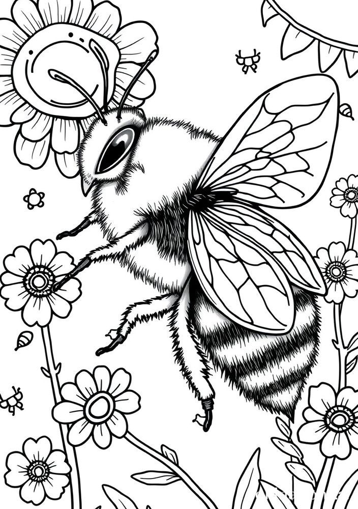 Desenho do Abelha em um festival para colorir