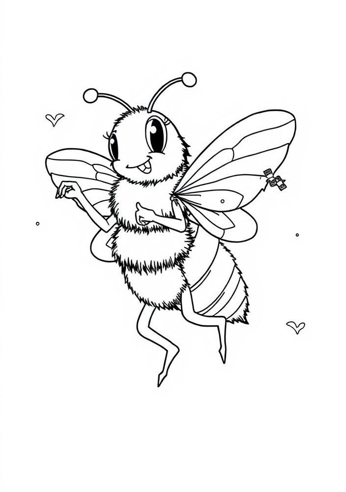 Desenho do Abelha fazendo dança para colorir