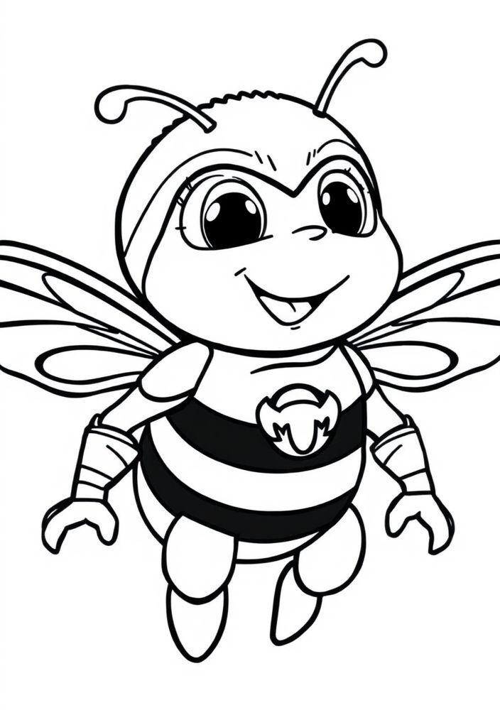 Desenho do Abelha super-herói para colorir