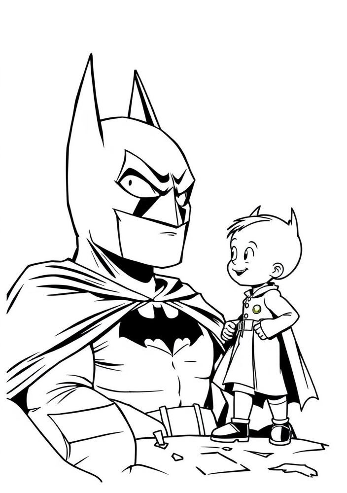 Desenho do Alfred assistindo o Batman para colorir