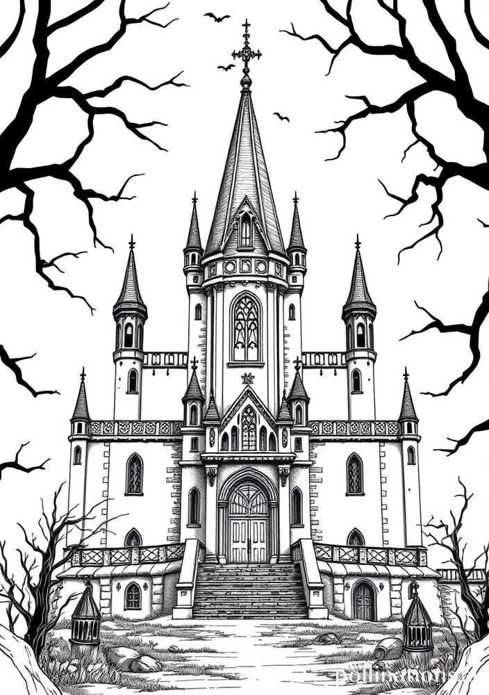 Desenho do Asilo Arkham para colorir