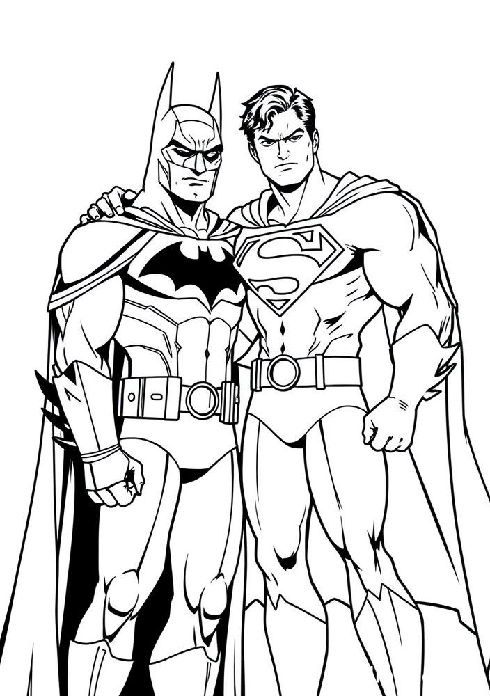 Desenho do Bat-Superman para colorir