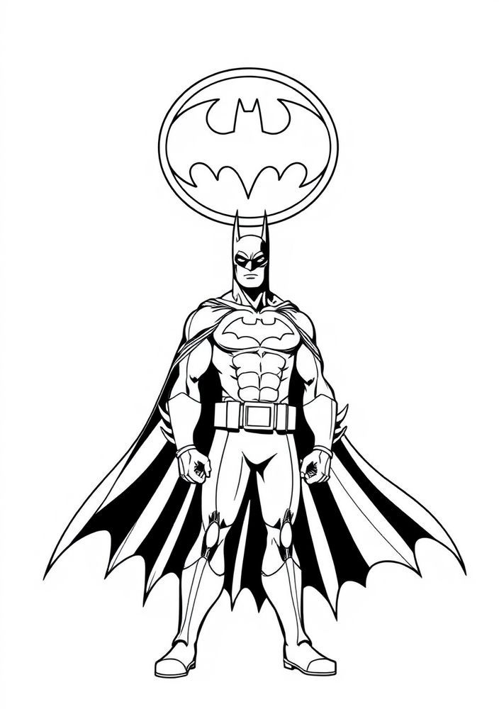 Desenho do Bat-sinal e Batman para colorir