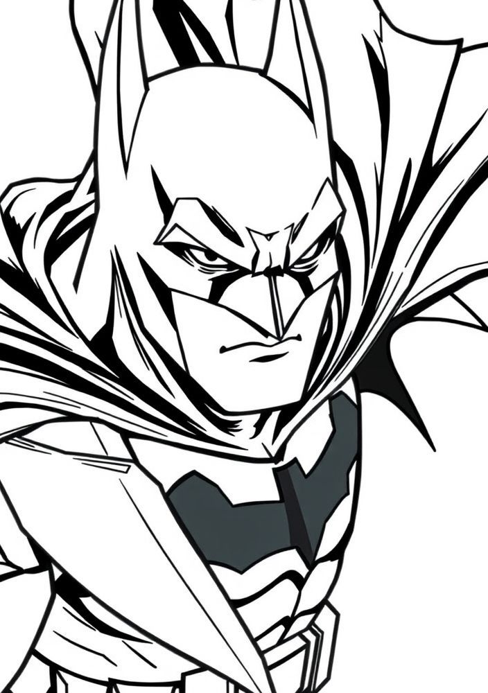 Desenho do Batman com seu Batarang para colorir