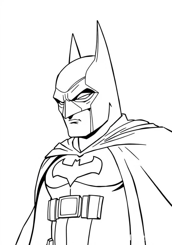 Desenho do Batman com seu símbolo para colorir