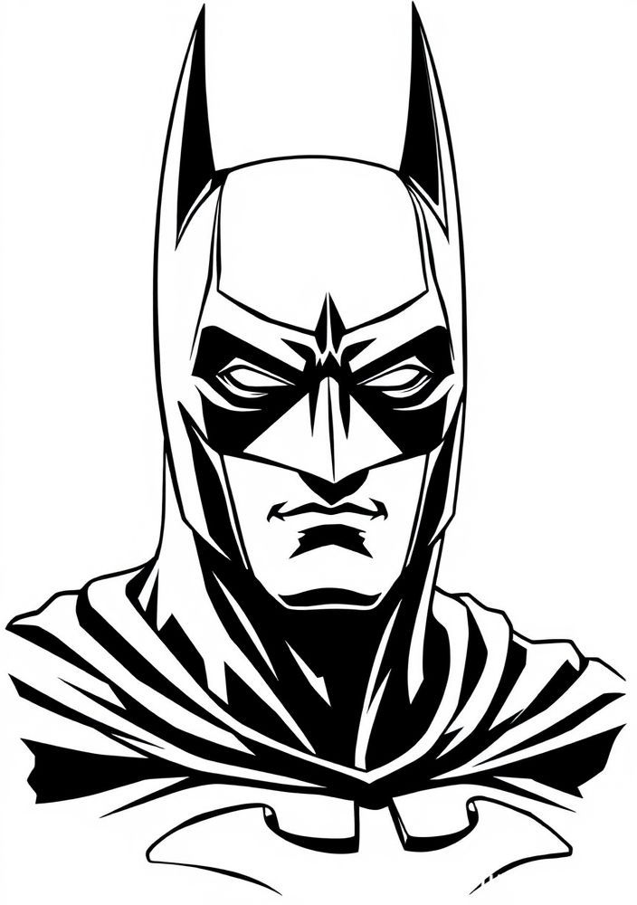 Desenho do Batman e sua máscara icônica para colorir