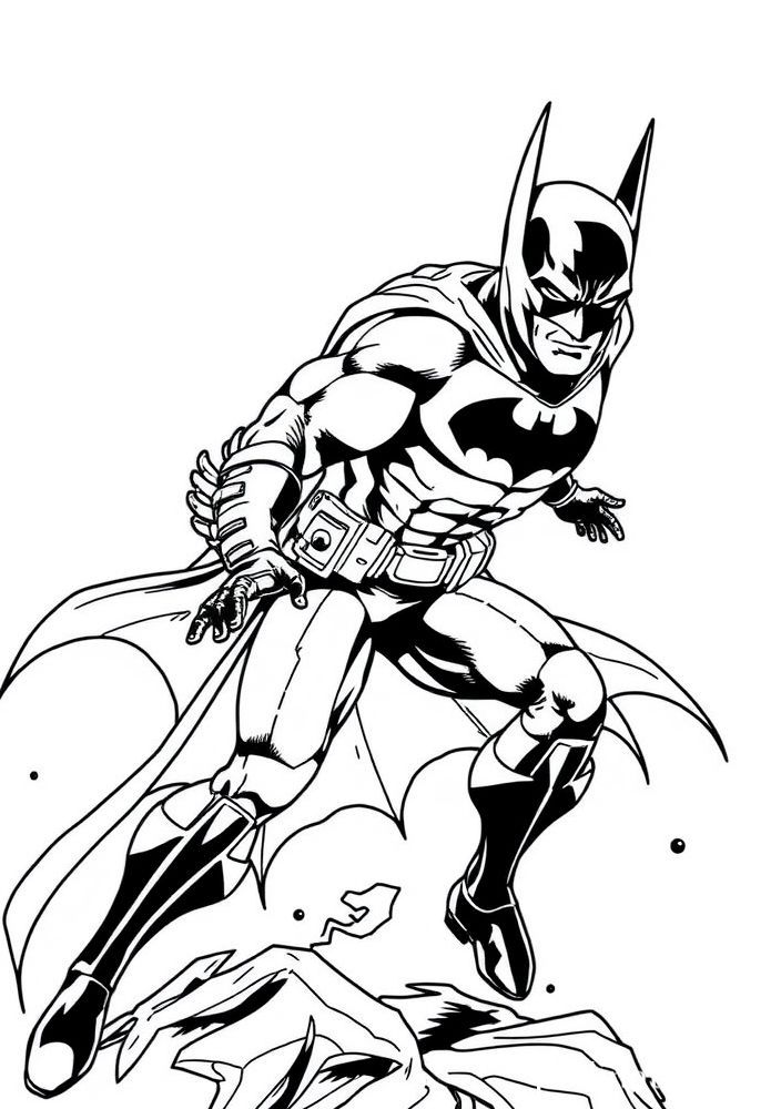 Desenho do Batman em ação para colorir