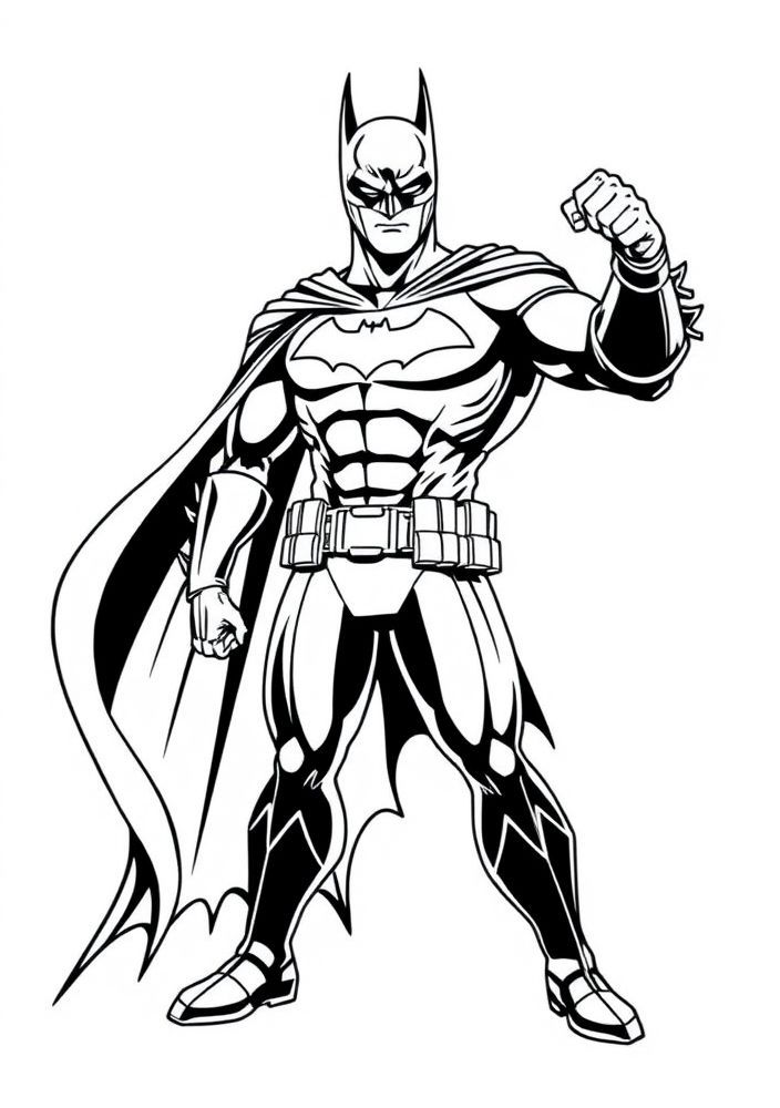 Desenho do Batman em pose heroica para colorir