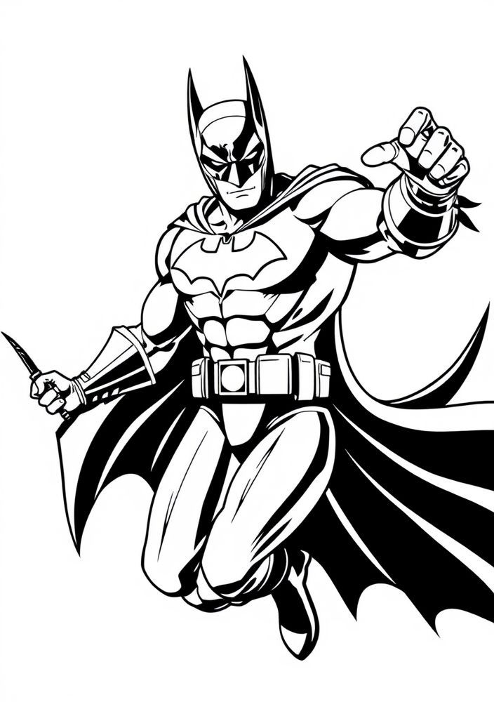 Desenho do Batman em pose heroica para colorir