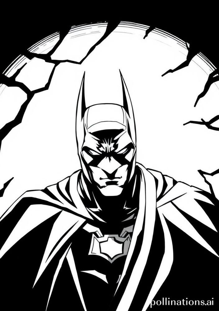 Desenho do Batman escondido nas sombras para colorir