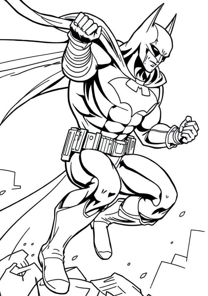 Desenho do Batman salvando um civis para colorir