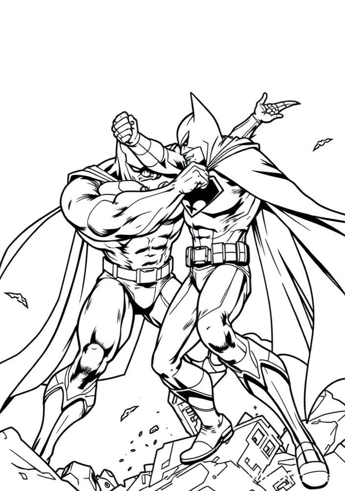 Desenho do Batman vs. Superman para colorir
