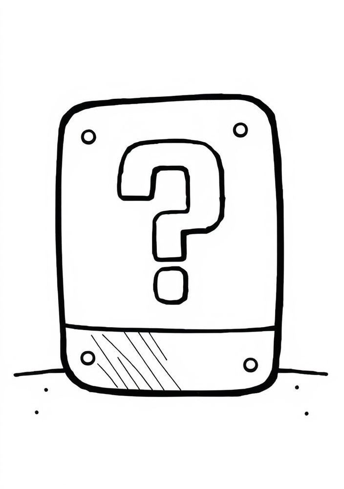 Desenho do Bloquinho de Perguntas do Mario para colorir