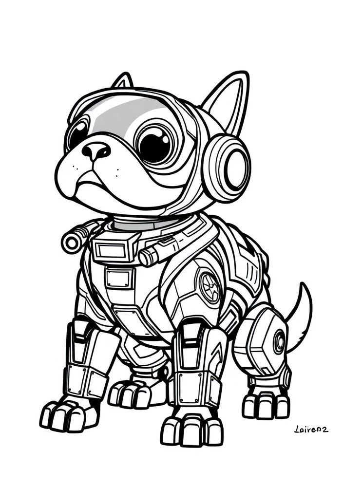 Desenho do Cão Robô para colorir