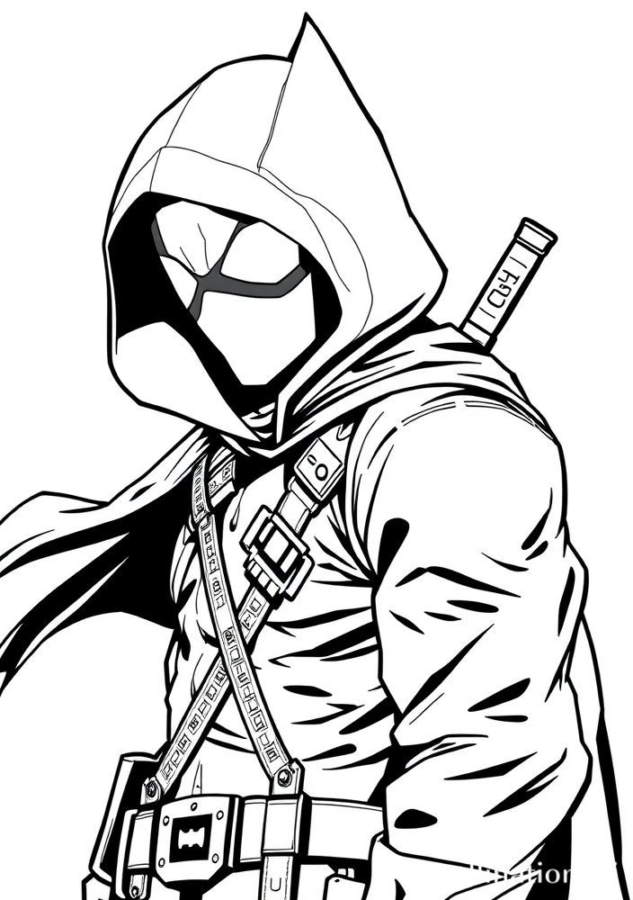 Desenho do Capuz Vermelho como anti-herói para colorir