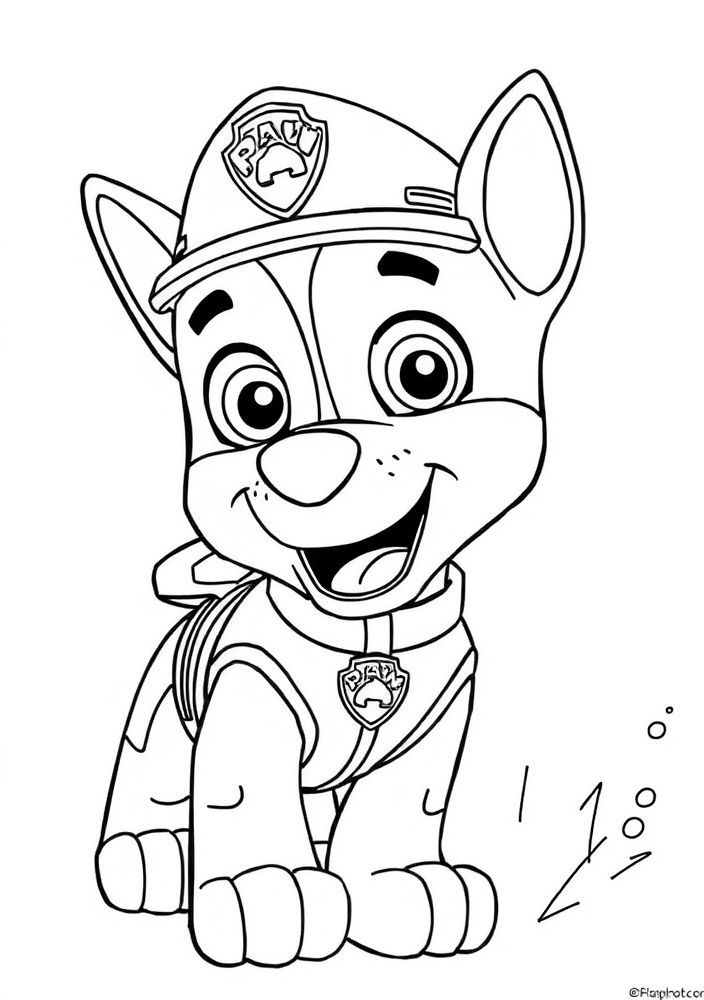Desenho do Chase salvando o dia para colorir