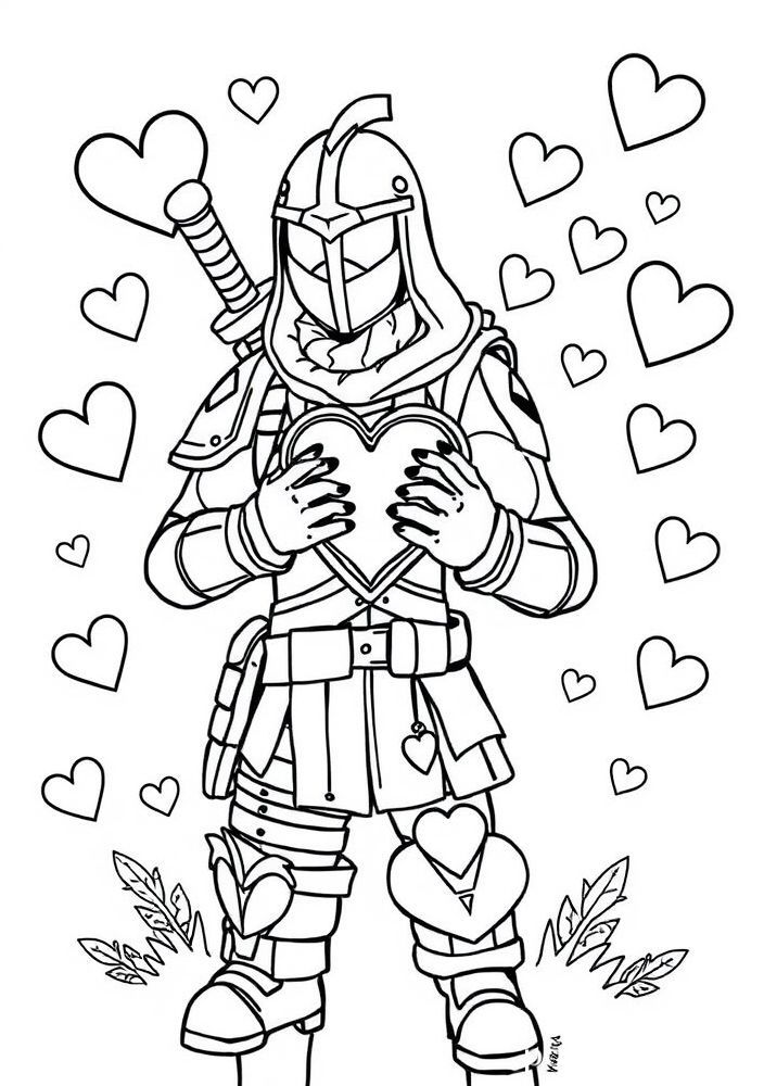Desenho do Coração Combatente para colorir