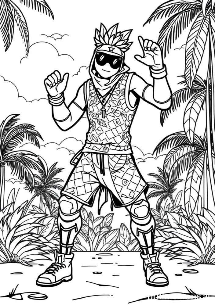 Desenho do Dançarino Tropical para colorir