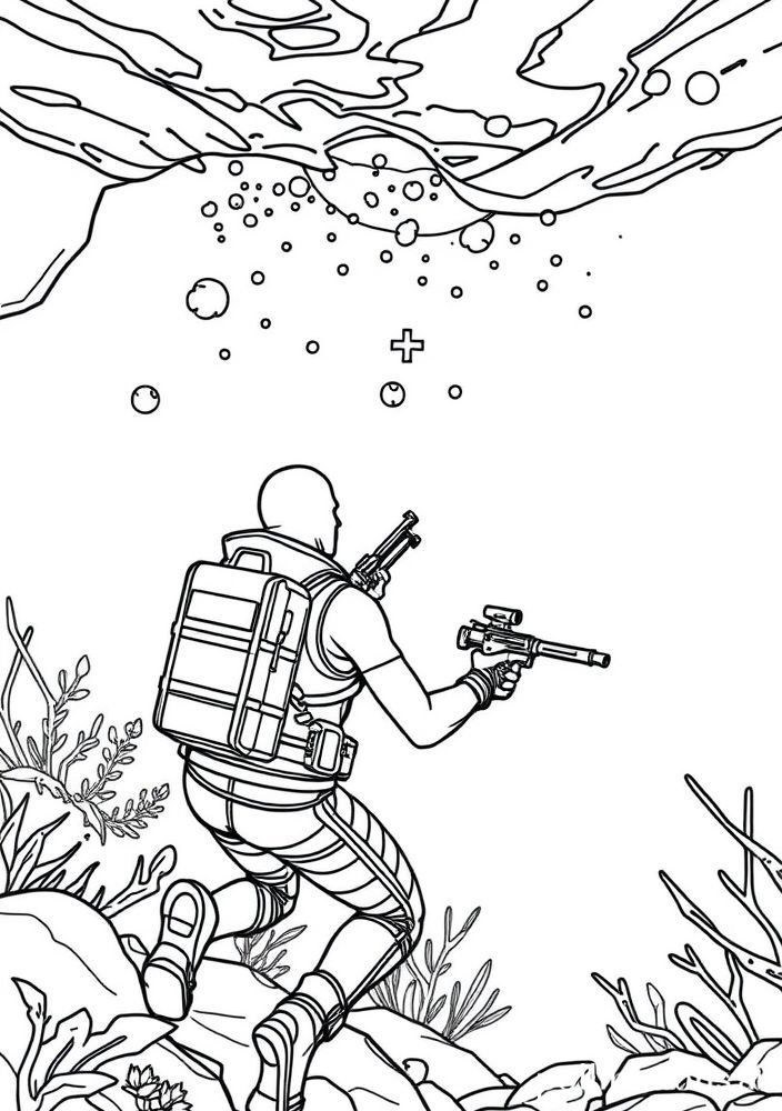 Desenho do Fundo do Mar do Fortnite para colorir