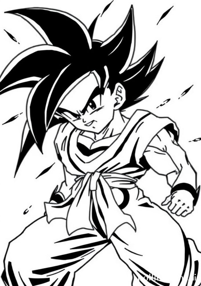 Desenho do Goku em Super Saiyajin para colorir