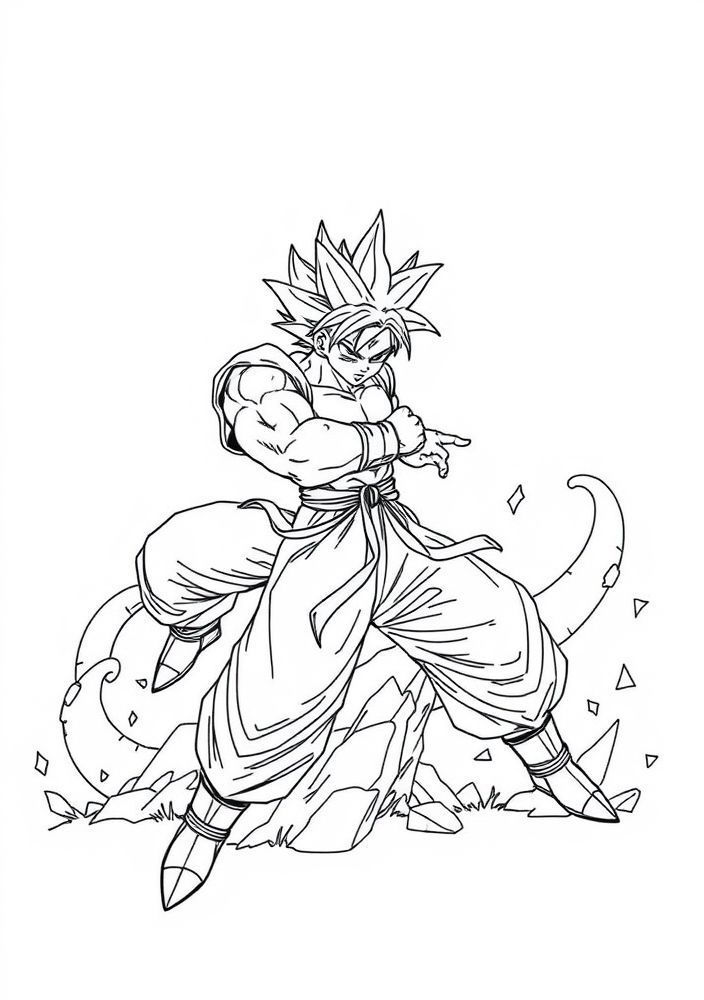 Desenho do Goku lutando contra Freeza para colorir
