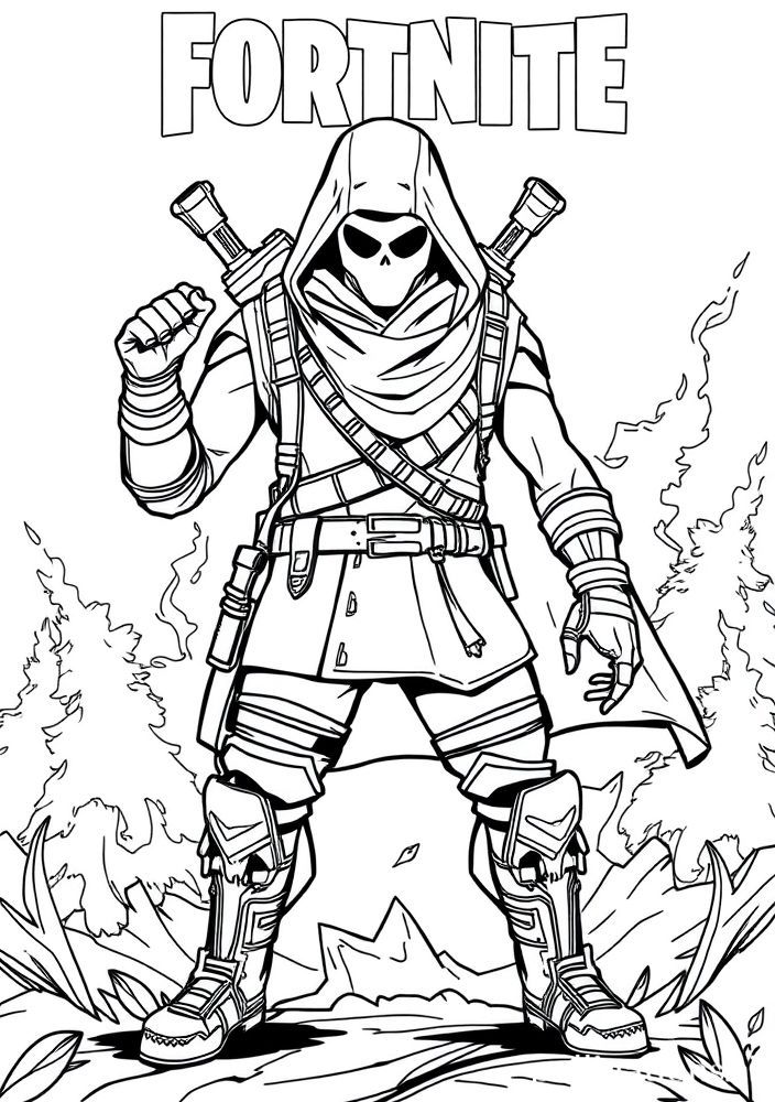 Desenho do Guerreiro do Destino para colorir