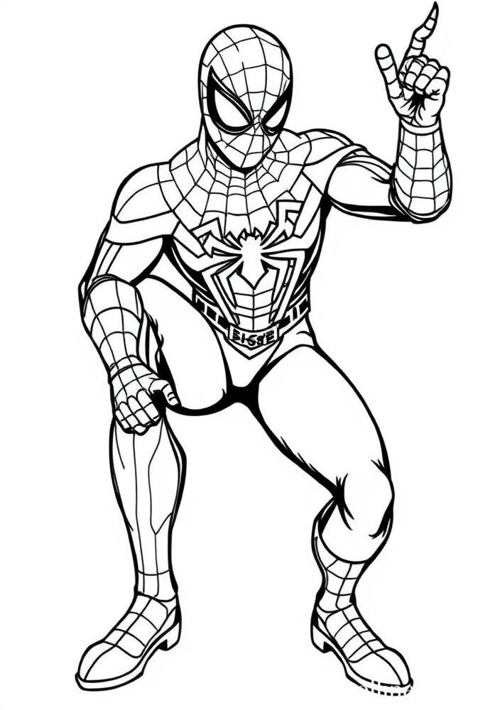 Desenho do Homem-Aranha e seu traje alternativo para colorir