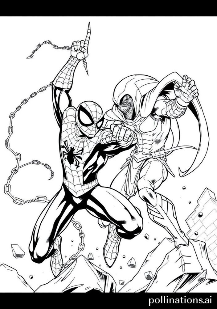 Desenho do Homem Aranha enfrentando o Duende Verde para colorir