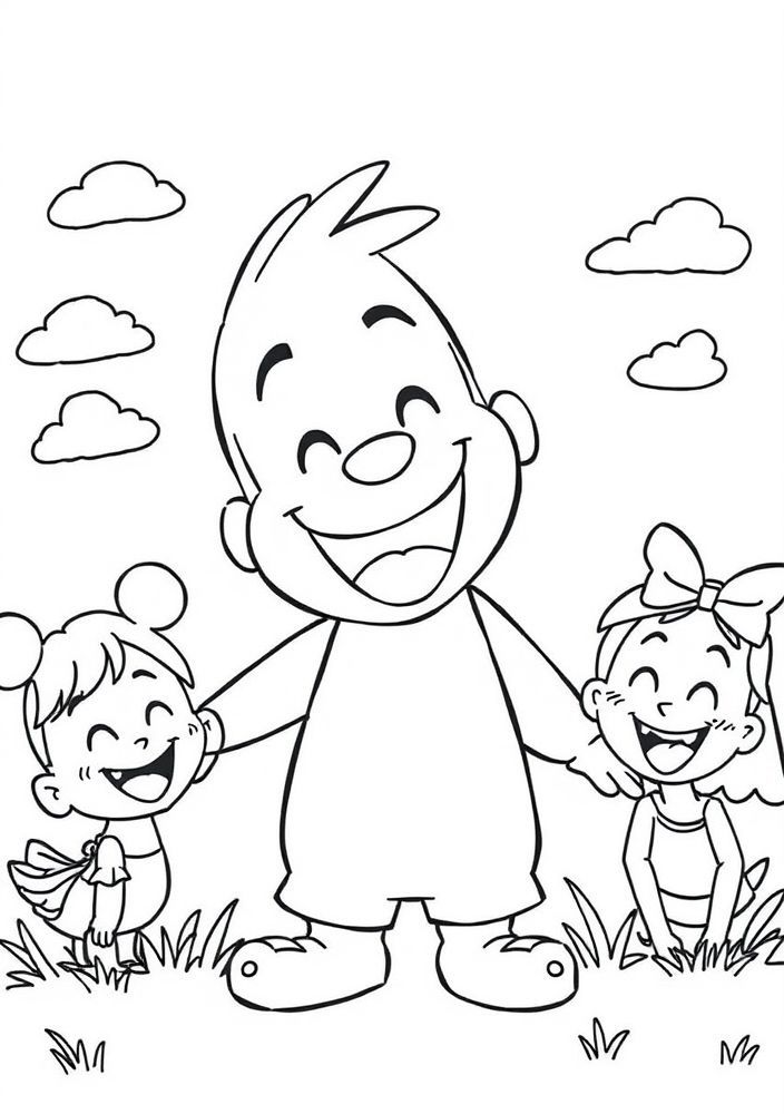 Desenho do Luffy fazendo seu famoso sorriso com amigos para colorir