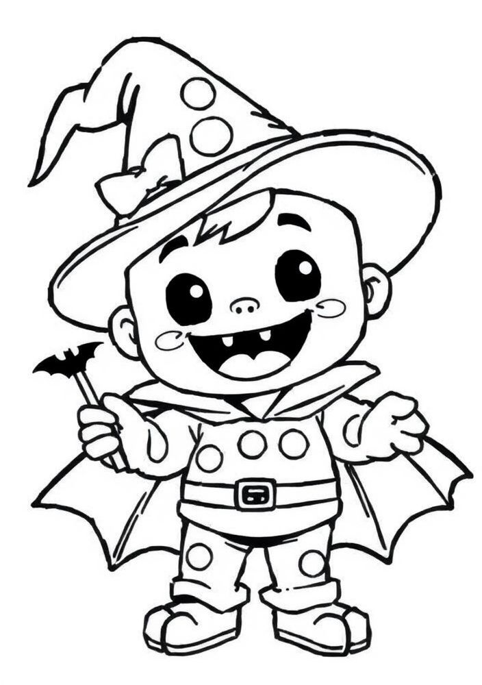Desenho do Luffy vestindo uma fantasia de Halloween para colorir