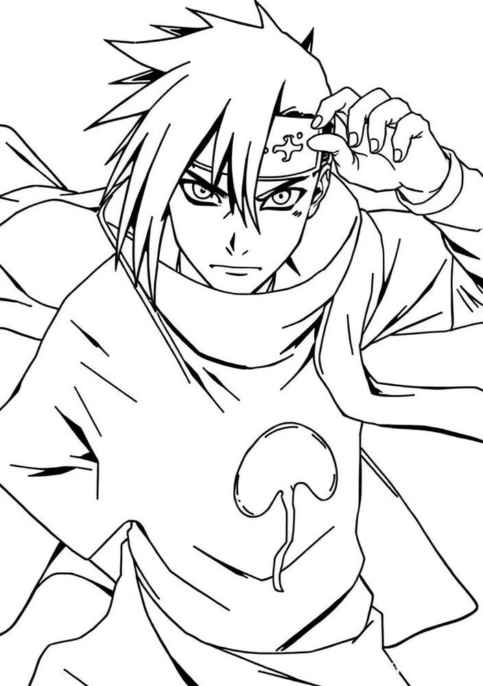 Desenho do Madara Uchiha em modo Rinnegan para colorir