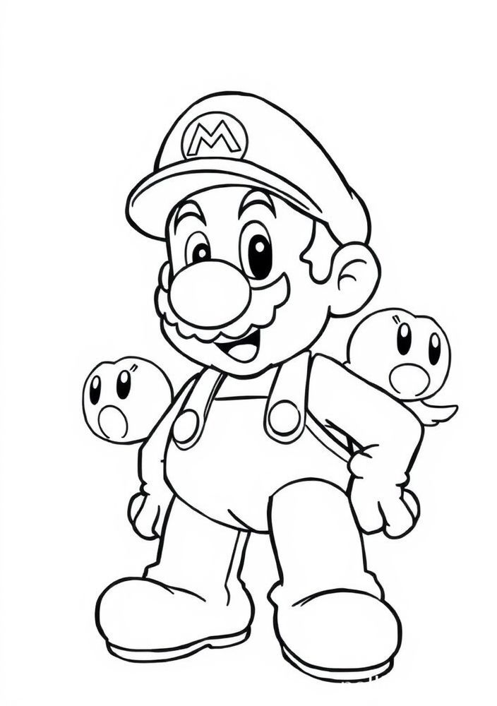Desenho do Mario e os Shy Guys para colorir