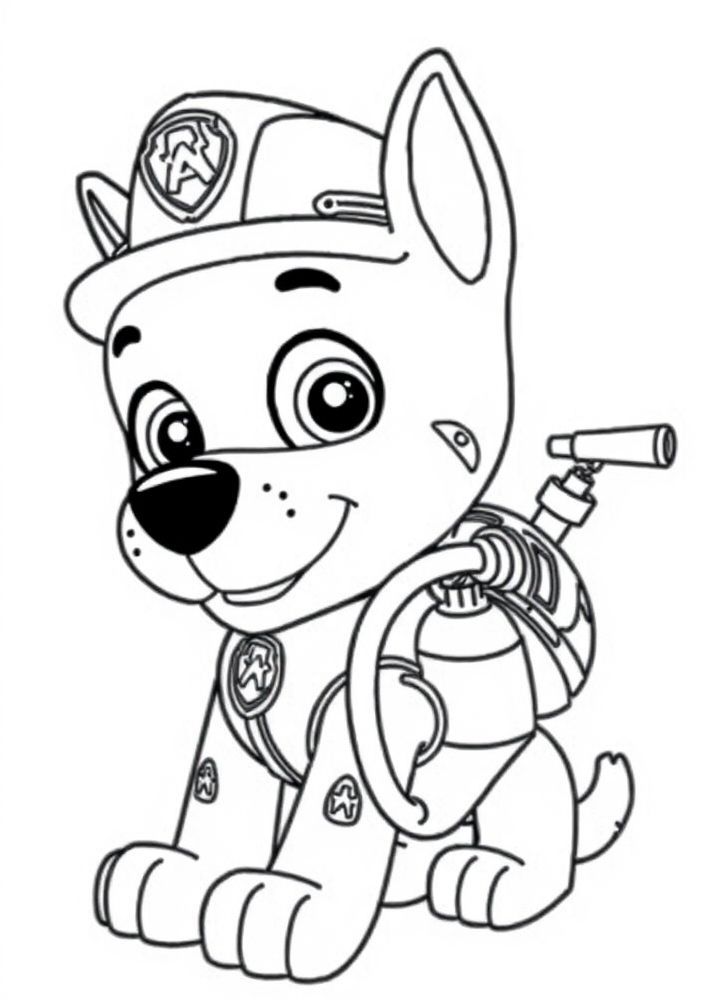 Desenho do Marshall apagando o fogo para colorir