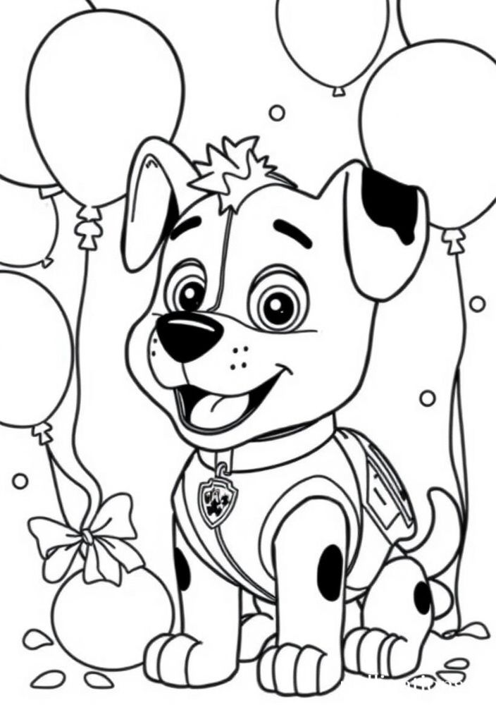 Desenho do Marshall em uma festa surpresa para colorir