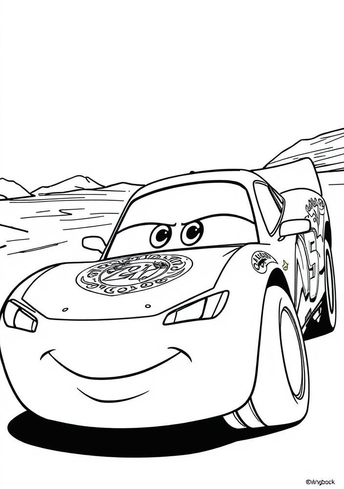Desenho do McQueen e Mate juntos para colorir