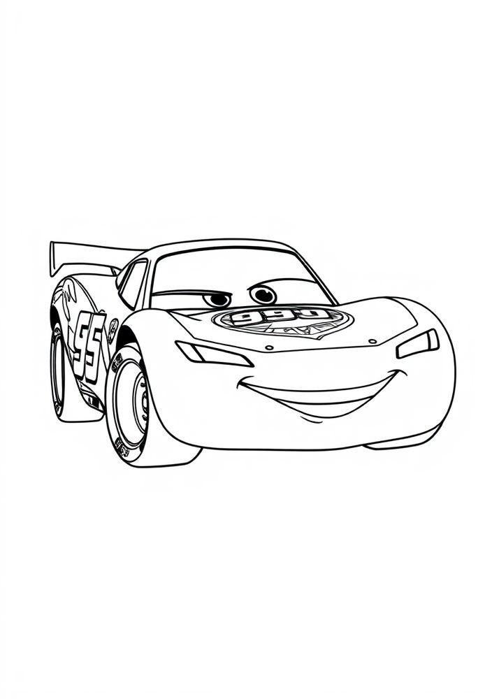 Desenho do McQueen na sua nova pintura para colorir