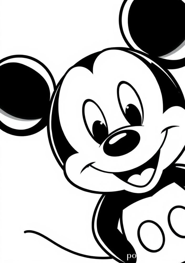 Desenho do Mickey Mouse sorrindo para colorir