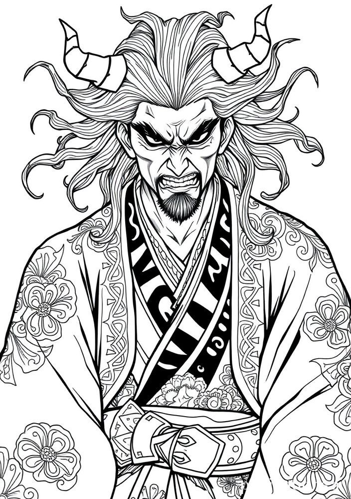 Desenho do Muzan Kibutsuji para colorir