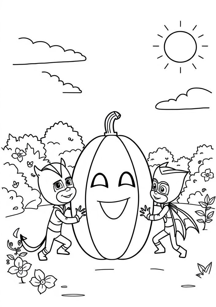 Desenho do PJ Masks lanterna do dia para colorir