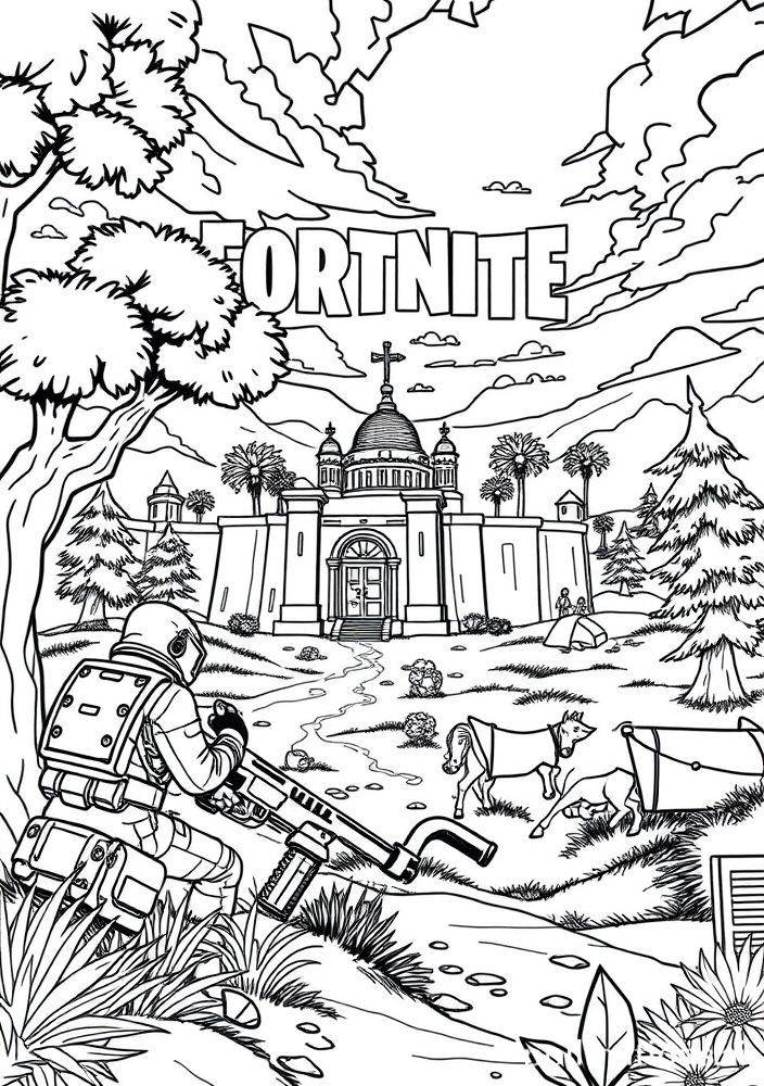 Desenho do Palco do Fortnite para colorir