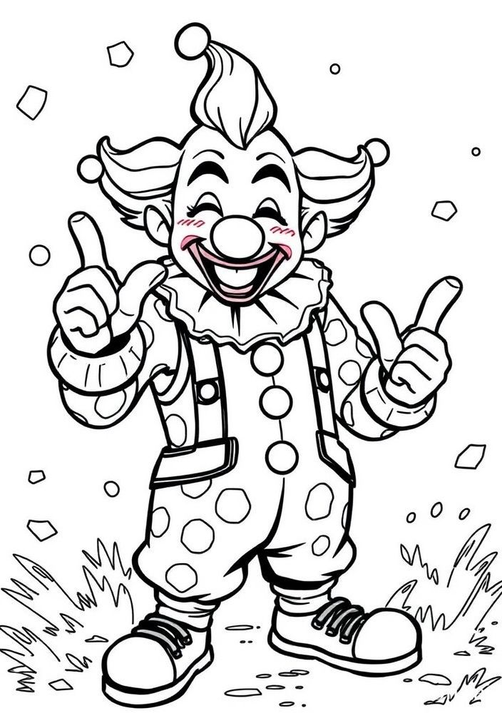 Desenho do Palhaço surpreso para colorir