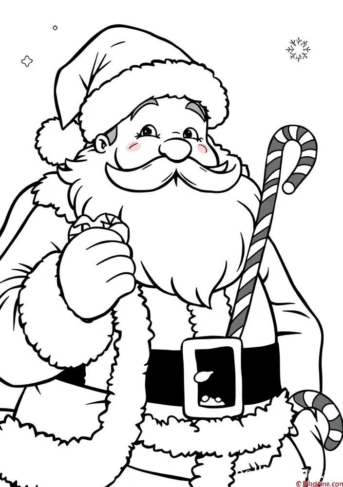 Desenho do Papai Noel e mais doces de Natal para colorir