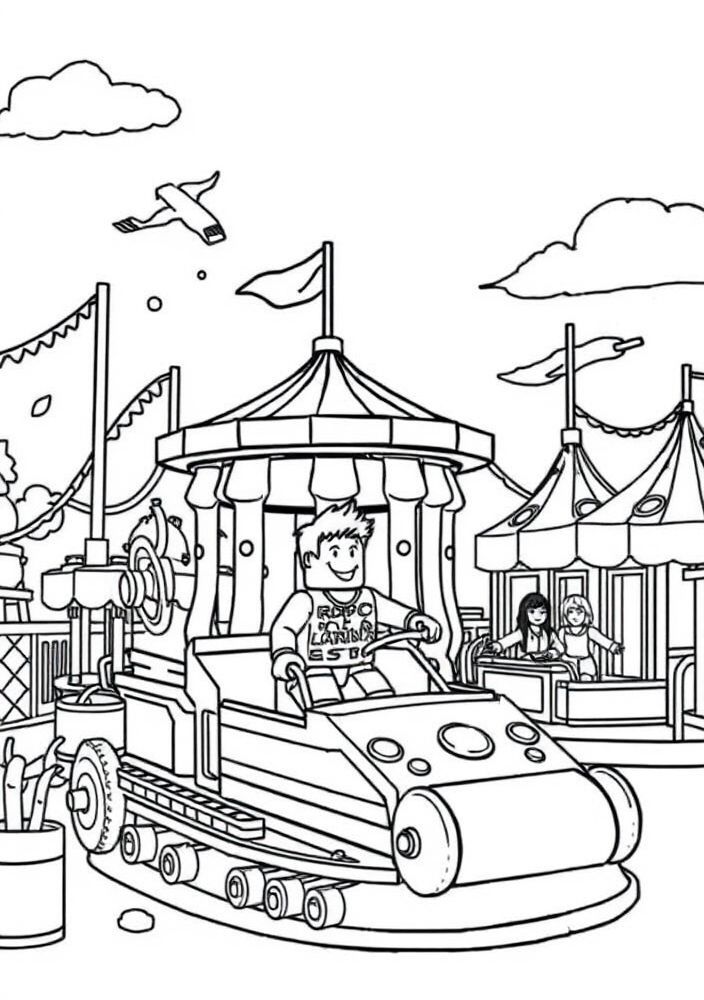 Desenho do Parque de Diversões do Roblox para colorir