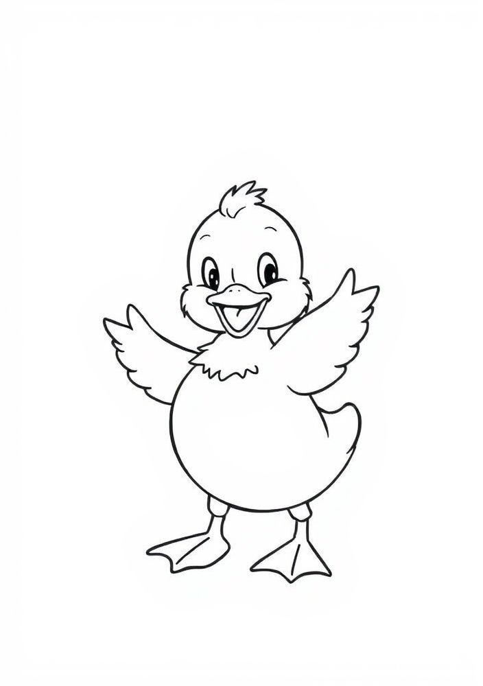 Desenho do Pato dançando para colorir