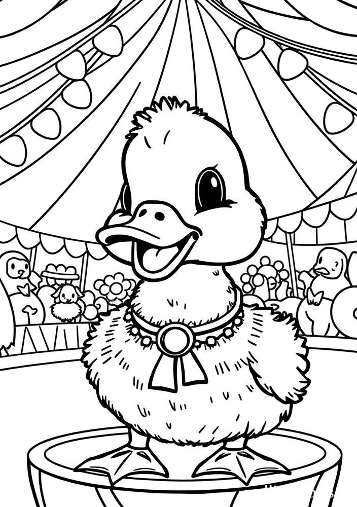 Desenho do Pato no circo para colorir