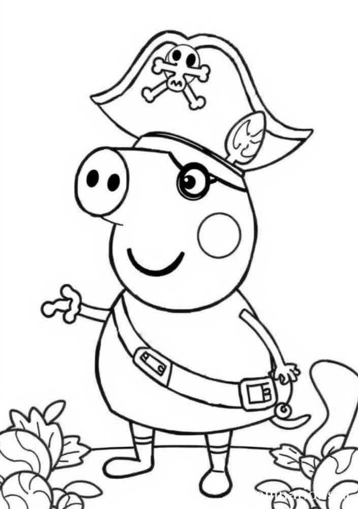 Desenho do Pirata Peppa Pig para colorir