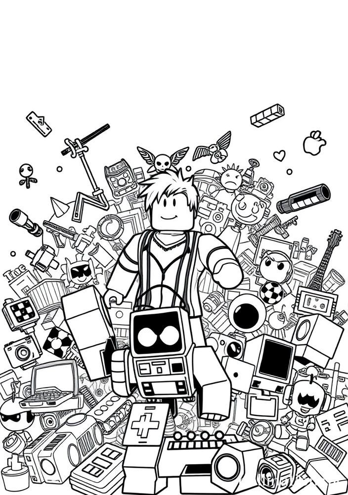 Desenho do Popular Jogo do Roblox para colorir