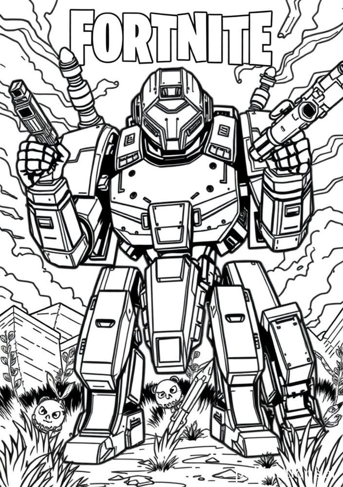 Desenho do Robô do Fortnite para colorir