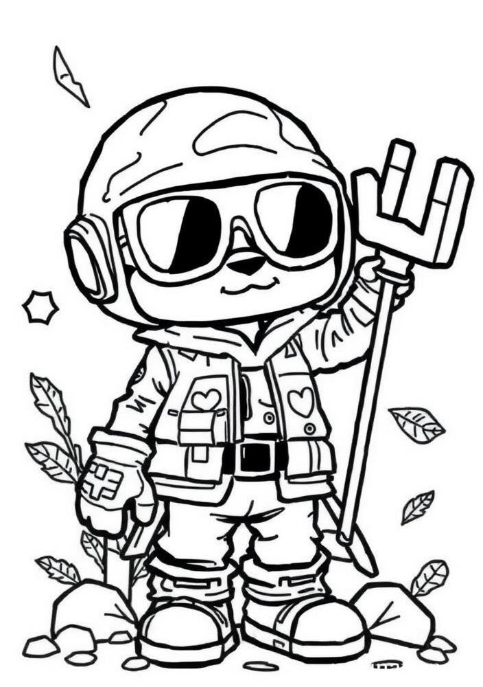 Desenho do Rocky com materiais recicláveis para colorir