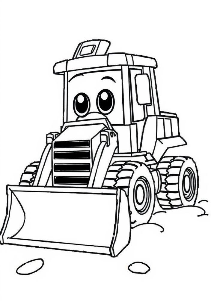 Desenho do Rubble com sua escavadeira, para colorir